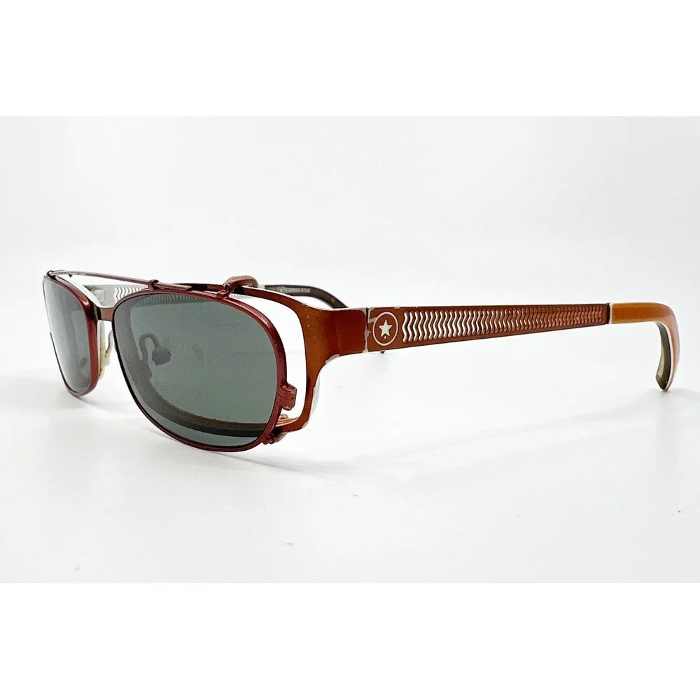 Converse Eyeglasses Mens Orange Ripper Clip On Sunglasses 51-16-135